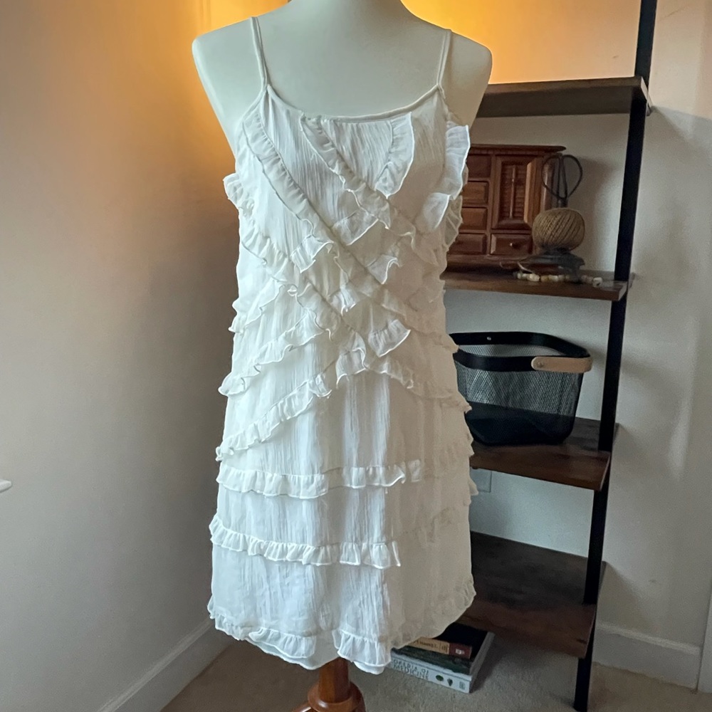 VINTAGE Circa 2008 Angie Ruffled with Beaded Accents Dress.